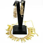 Set deosebit din argint aurit cu cuart alb