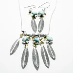 Set din argint cu larimar, stil fashion, unicat