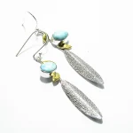 Set din argint cu larimar - colier si cercei - stil Boho-Chic - S248Y16H - imagine 6