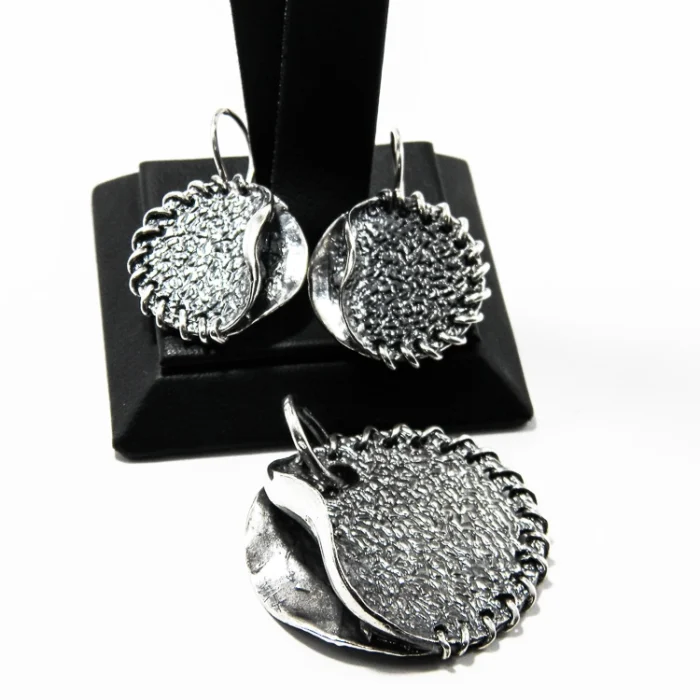 Set statement din argint antichizat - stil fashion - S245E2H - imagine 2