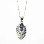 Set din argint cu ametist - stil vintage Art Nouveau - S248Y15H-1 - imagine 3