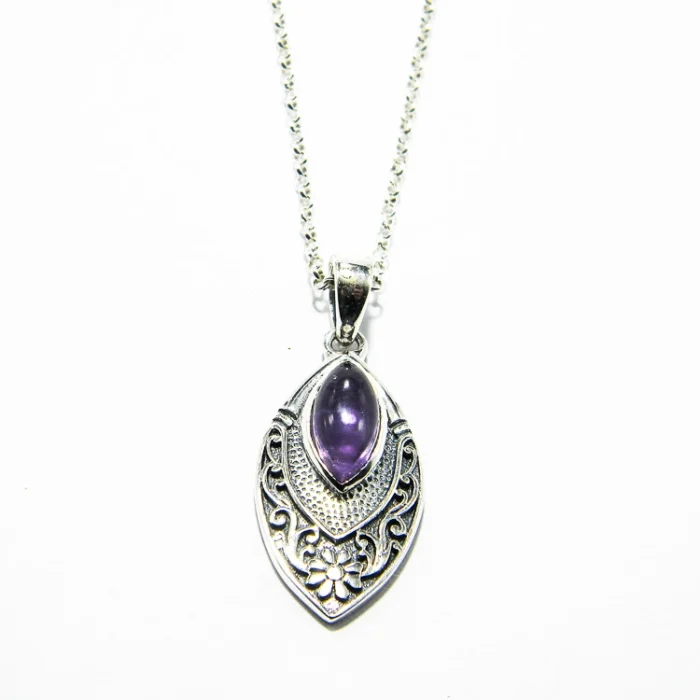 Set din argint cu ametist - stil vintage Art Nouveau - S248Y15H-1 - imagine 3