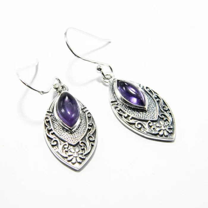 Set din argint cu ametist - stil vintage Art Nouveau - S248Y15H-1 - imagine 4
