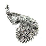 Brosa statement Paun din argint cu marcasite - BR51TY2H - imagine 5