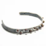 Bratara fixa din argint cu tinte - stil gotic - B225F31H - imagine 2