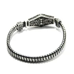 Bratara unisex statement din argint - Cap de lup - B224Y56H - imagine 5