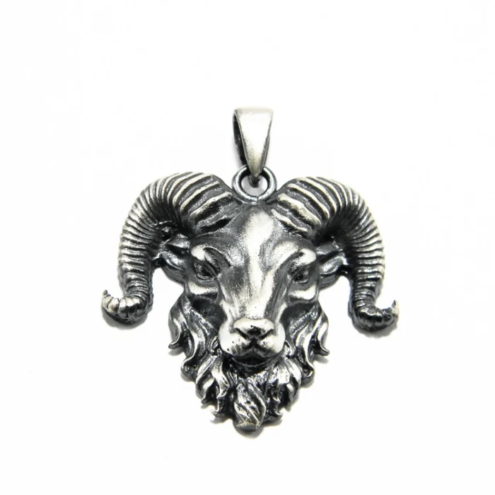 Pandantiv statement din argint cu simboluri - Aries