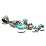 Pandantiv unicat din argint cu larimar natural - stil Art Nouveau - P272Y26H - imagine 4