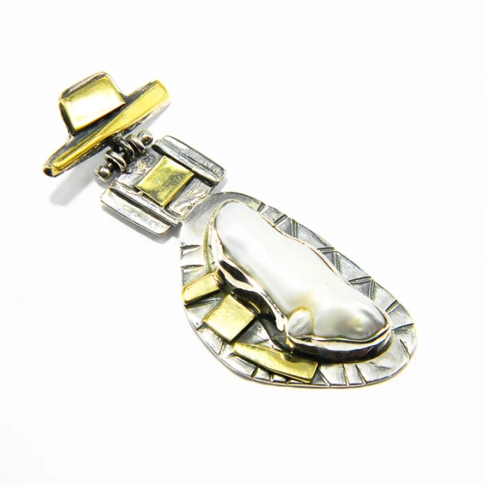 Bijuterii argint cu perlă Baroc - Pandantiv statement