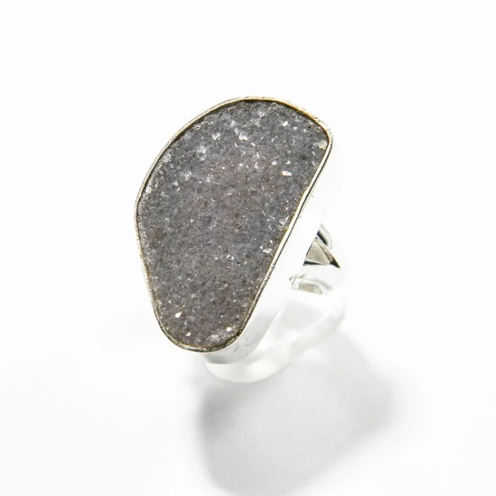 Inel statement din argint cu Cuarț Druzy natural - i248Y12H - imagine 4