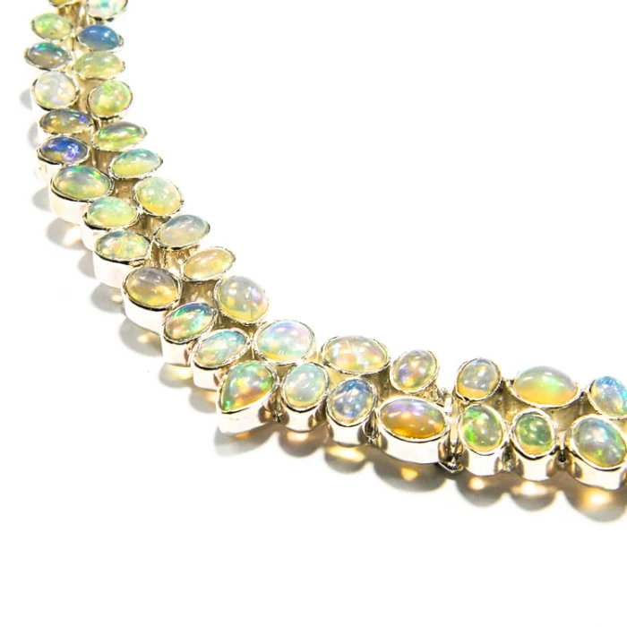 Colier statement din argint cu opal natural de Etiopia - CL298Y8H - imagine 4