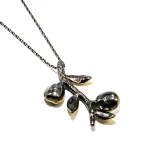 Colier unicat din argint cu coral și perlă - stil Art Nouveau - CL275F27H - imagine 5