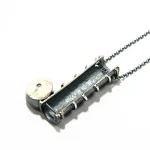 Colier lung din argint antichizat cu perlă, Unicat - CL225F23H - imagine 5