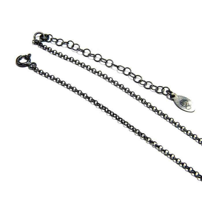 Colier lung din argint antichizat cu perlă, Unicat - CL225F23H - imagine 6