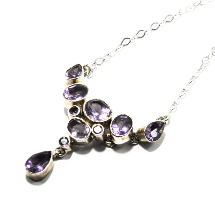 Colier din argint cu ametist fațetat - Rain of Amethysts - CL250Y14H - imagine 6