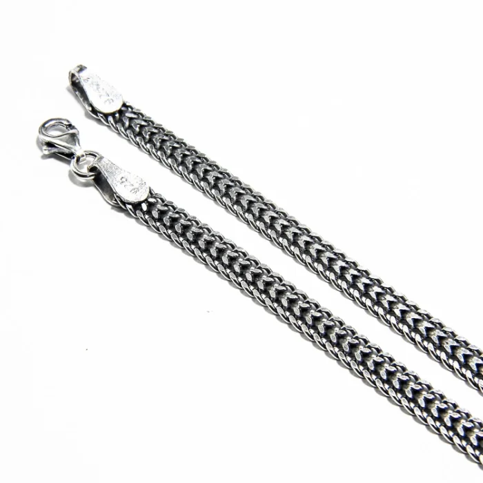 Colier plat din argint rodiat, stil bizantin, Unisex - 55 cm - CL185M13H - imagine 5