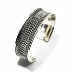 Bratara fixa din argint patinat - model unisex