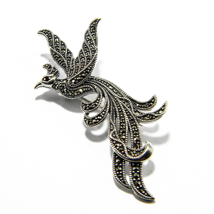 Brosa argint Pasarea Pheonix Unicat