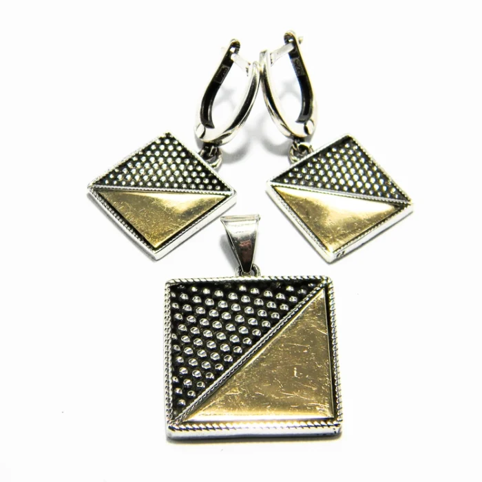Set argint cu argint aurit - stil Art Deco