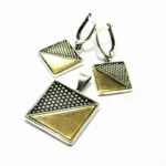 Set Art Deco din argint fara pietre - Cercei si pandantiv - S210K49H - imagine 5
