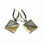Set Art Deco din argint fara pietre - Cercei si pandantiv - S210K49H - imagine 3