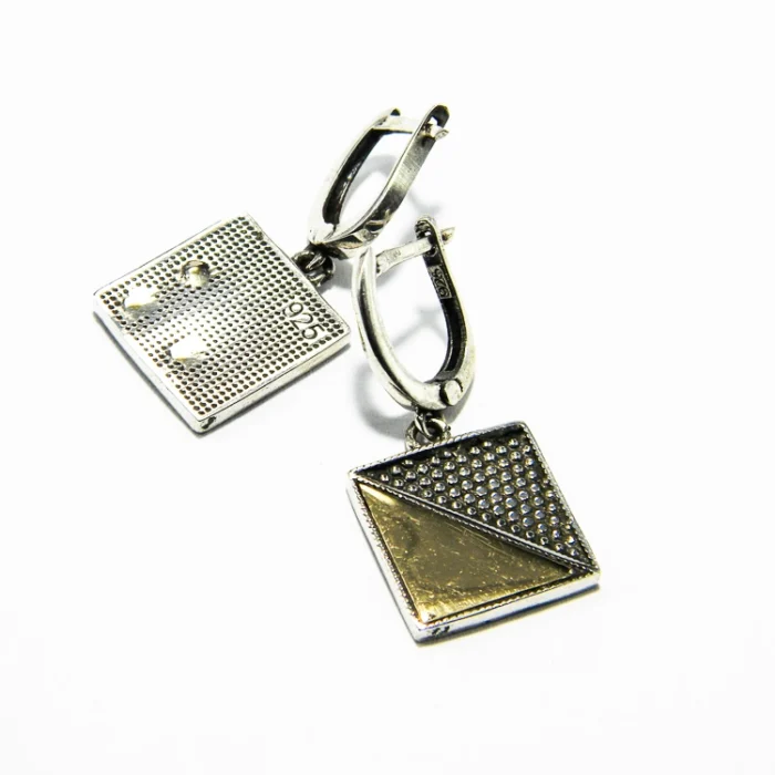 Set Art Deco din argint fara pietre - Cercei si pandantiv - S210K49H - imagine 6