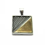 Set Art Deco din argint fara pietre - Cercei si pandantiv - S210K49H - imagine 4