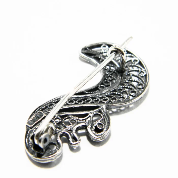 Brosa Veverita din argint cu piatra orange - BR208Y25H-3 - imagine 3