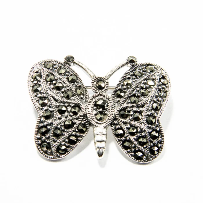 Brosa eleganta din argint cu marcasite