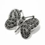 Brosa Fluture din argint cu marcasite - BR284Y7H - imagine 3