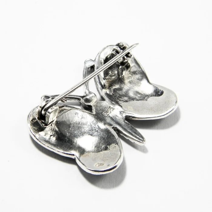 Brosa Fluture din argint cu marcasite - BR284Y7H - imagine 4