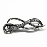Brosa Simbolul Infinitului din argint cu zirconiu - BR208Y20H - imagine 3