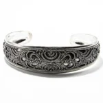 Bratara vintage din argint fara pietre - stil oriental - B284Y61H - imagine 3