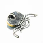 Pandantiv unicat din argint cu turcoaz natural - stil Art Deco - P220Y41H - imagine 3