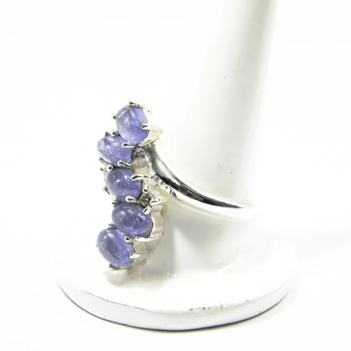 Inel statement cu tanzanit natural si argint - Unicat - i344Y36H - imagine 4