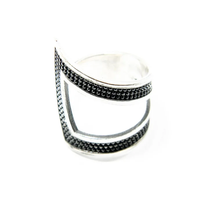 Inel Art Deco din argint fara pietre - Reglabil - i225K118H - imagine 4