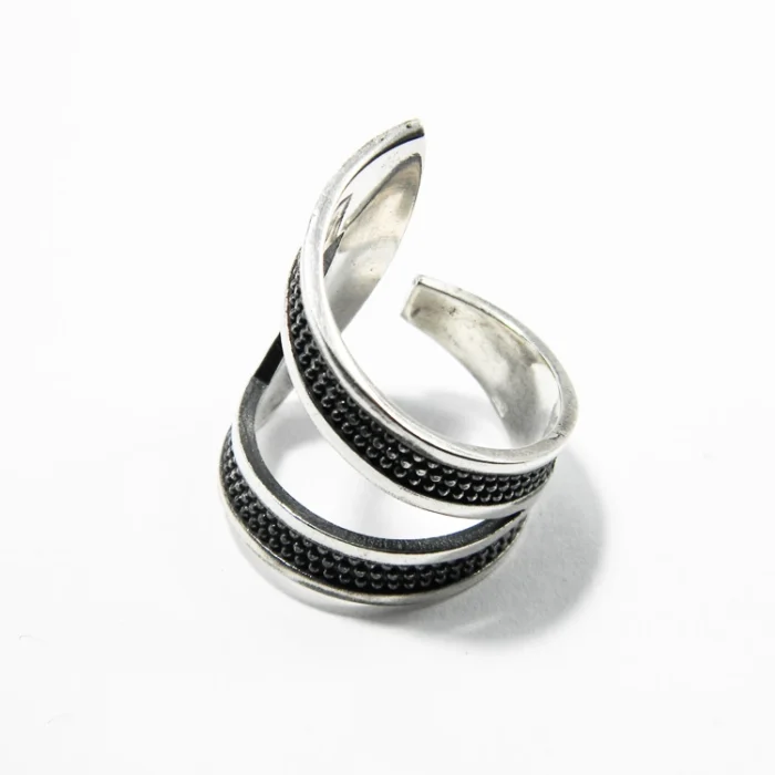 Inel Art Deco din argint fara pietre - Reglabil - i225K118H - imagine 3