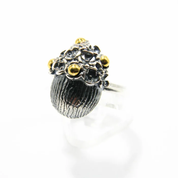 Inel din argint antichizat - stil Art Nouveau - i205k80h - imagine 3