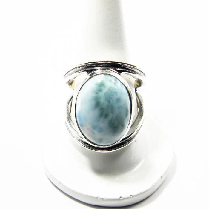 Inel statement din argint cu larimar oval - i248Y13H - imagine 2