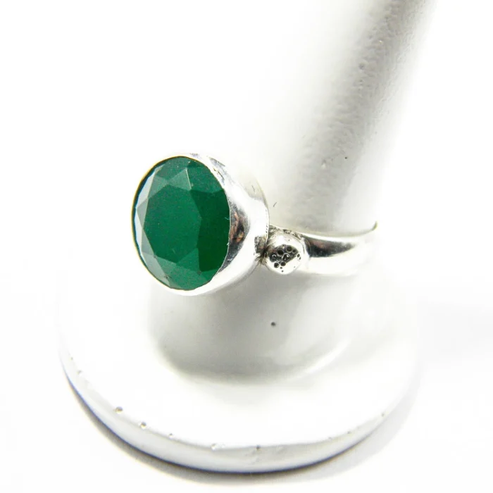 Inel handmade din argint cu jad verde - Unicat - i250N43H - imagine 3