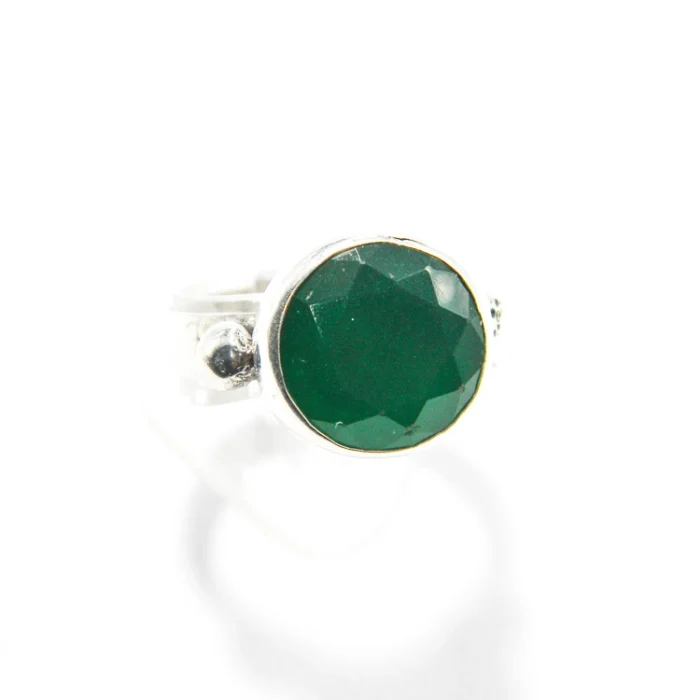 Inel handmade din argint cu jad verde - Unicat - i250N43H - imagine 4