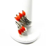 Inel din argint cu coral rosu - Unicat - i248Y92H - imagine 4