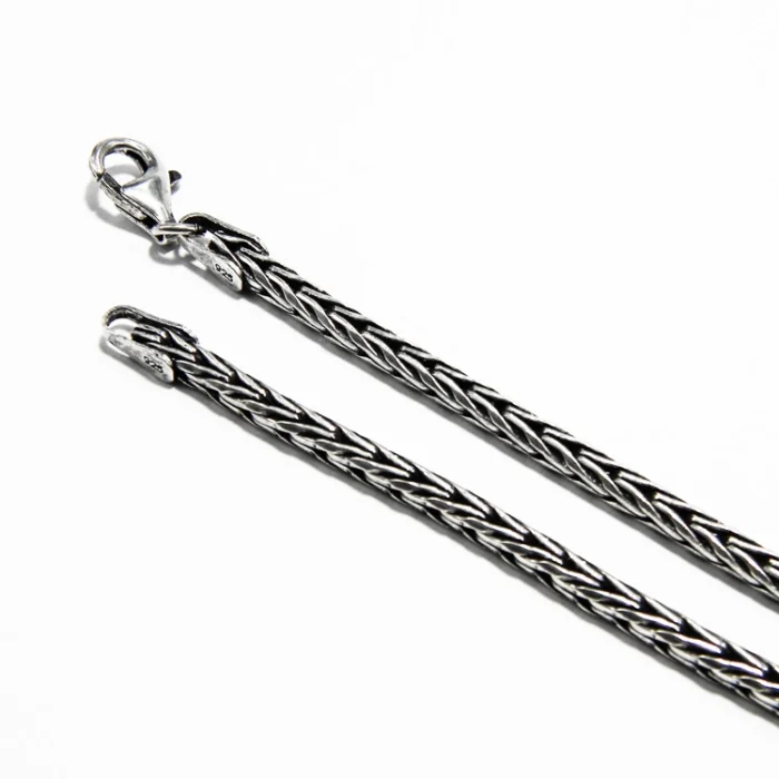 Lant model bizantin din argint - 60 cm - Unisex - imagine 5