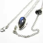 Labradorut natural - Colier argint cu labradorit cabochon
