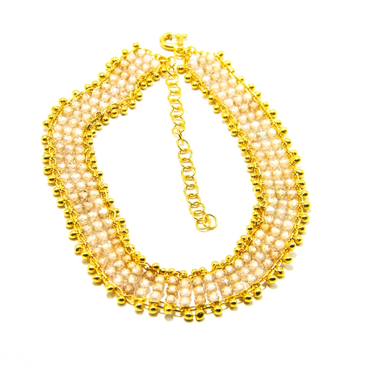 Bratara unicat din argint aurit cu cuart alb - bratara handmade