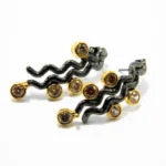 Cercei unicat statement din argint antichizat cu citrin