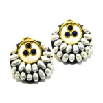 Cercei unicat din argint cu perle si safir de sinteza - Bijuterie artizanală