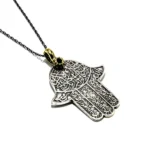 Colier unicat din argint cu pandantiv Hamsa