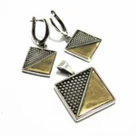 Ser Art Deco din argint si argint aurit - S210K49H