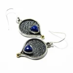 Cercei statement din argint cu lapis lazuli - stil vintage modernist - K72Y37H - imagine 6